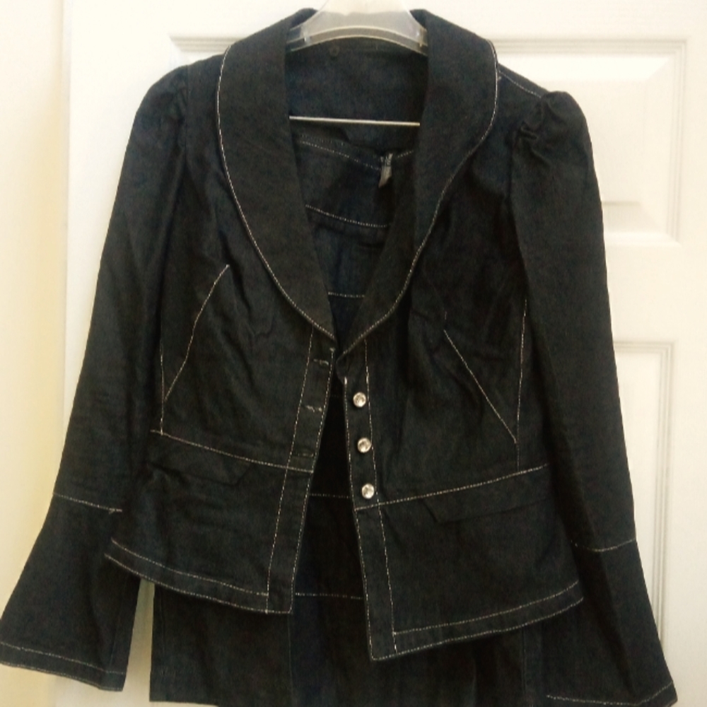 Two piece women jean suit